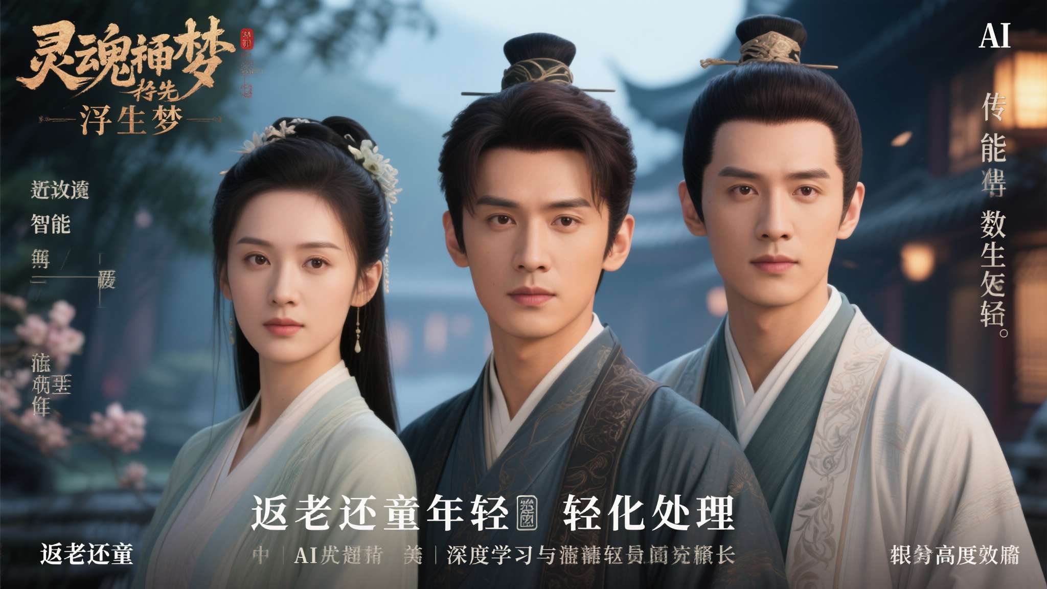 灵魂摆渡铁三角归来 此次《灵魂摆渡・浮生梦》的官宣,最大亮点在于借助AI数字人技术,将演员"年轻化处