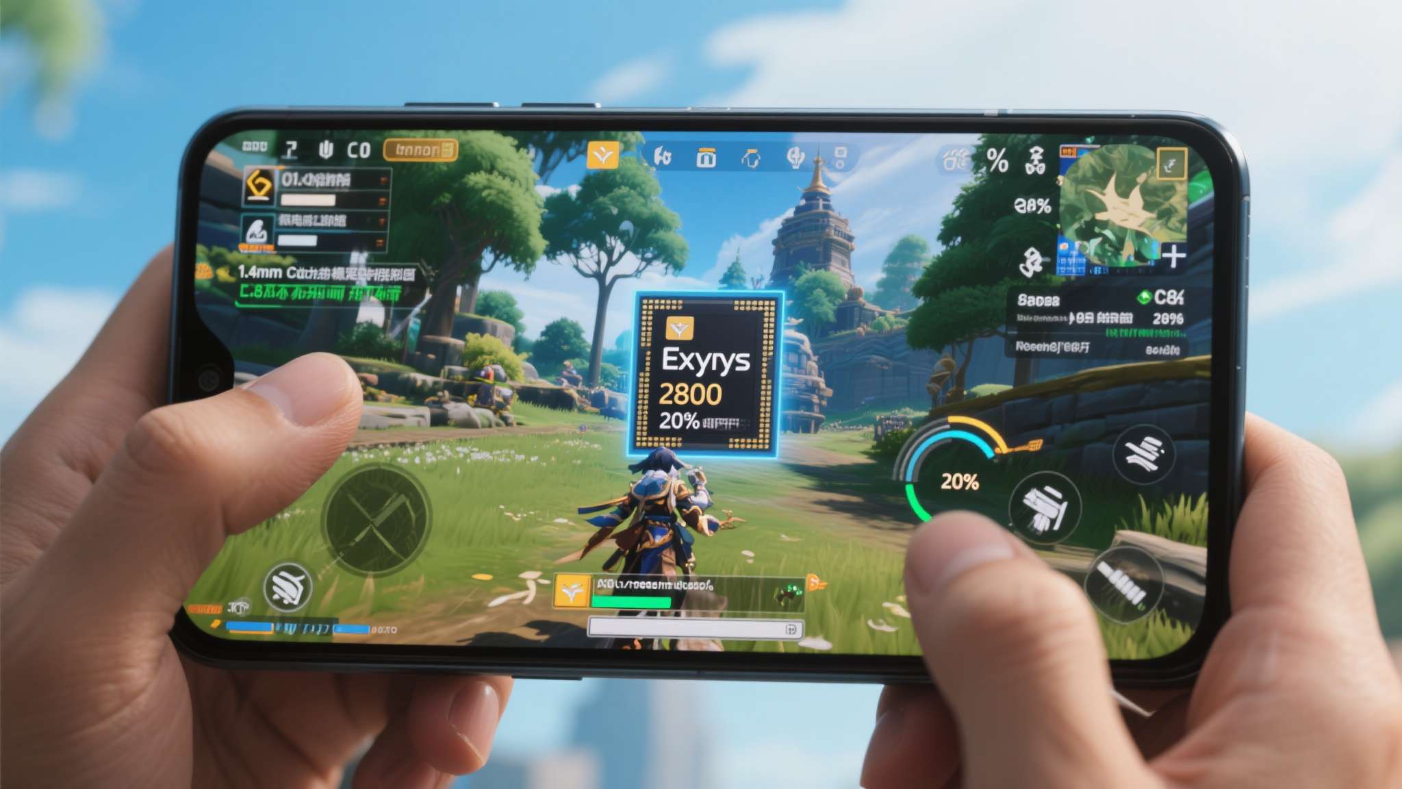 以旗舰游戏手机为例，搭载Exynos&nbsp;2800的设备在运行《原神》等高负载游戏时